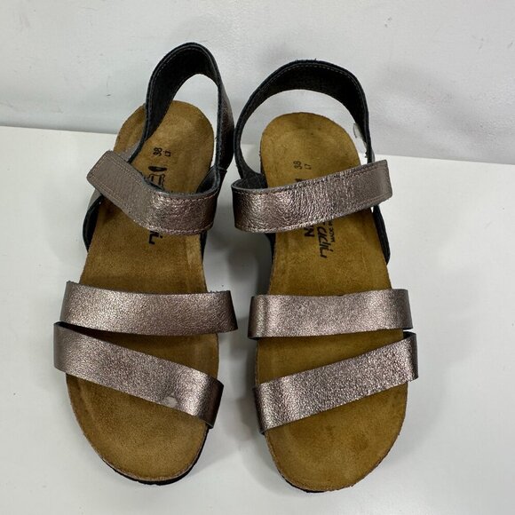 Naot Kayla Striped Sandal Pink / Gold Leather , Sz 38 / US 7 - Picture 9 of 15